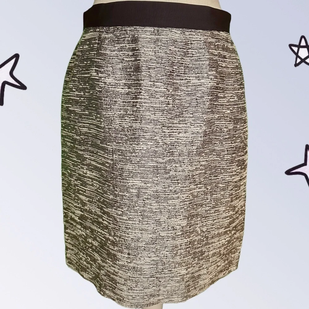 Kate Spade New York ‘Kylie’ Pencil Mini Skirt in “Midas” Silver Tweed Size 8